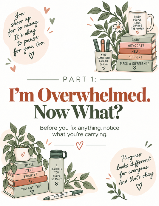 Healthcare Provider Burnout & Overwhelm Workbook | 9 Printable Worksheets