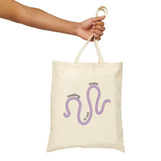 Healing is not linear. Canvas Tote Bag