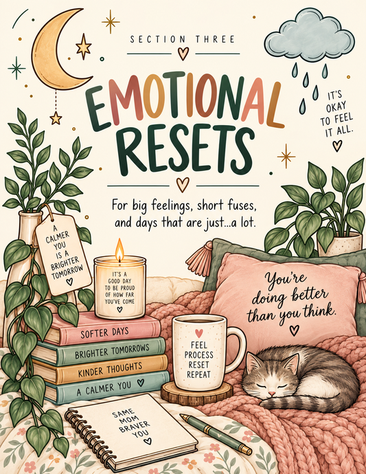 Emotional Resets for Moms | 5-Minute Printable Worksheets for Anxiety, Mom Rage, Big Feelings & Emotional Overwhelm