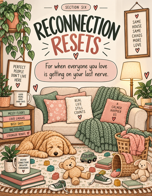 Reconnection Resets for Moms | 5-Minute Printable Worksheets for Parenting Connection, Relationships & Mom Loneliness