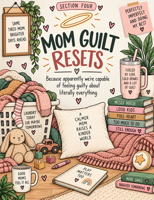 Mom Guilt Resets | 5-Minute Printable Worksheets for Mom Guilt, Comparison, Yelling & Self-Compassion