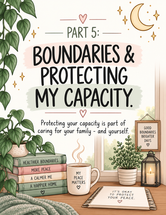 Boundaries Workbook for Overwhelmed Moms | 11 Printable Worksheets for Saying No, Protecting Your Energy, Asking for Help & Preventing Burnout