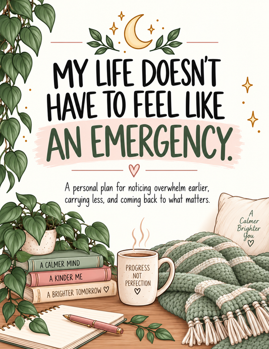 Overwhelm & Burnout Reset Workbook for Moms | 9 Printable Worksheets for Stress, Mental Load, Coping Skills & Creating a Personal Overwhelm Plan