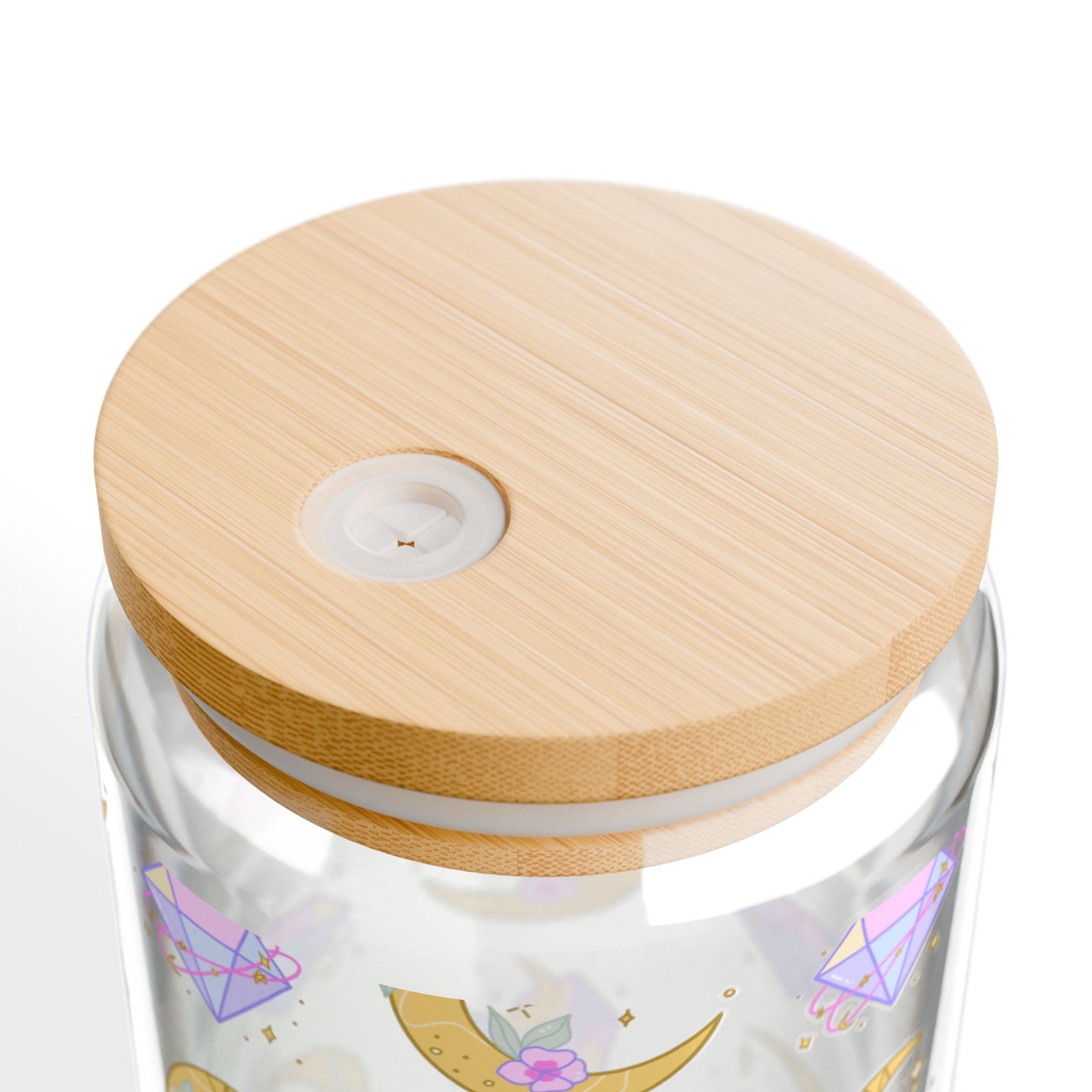 Cosmic Reflections Glass Cup - with Bamboo Lid & Straw