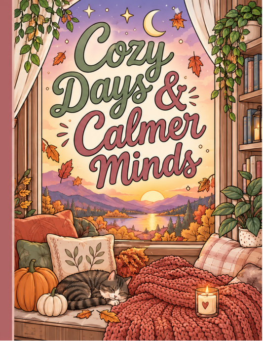 Cozy Days & Calmer Minds: Printable Fall Coloring Book | Cozy Self-Care & Stress Relief Digital Download