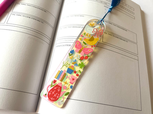Cottage Core Spring Holographic Acrylic Bookmark