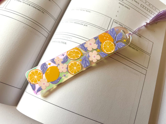 Summer Lemon Holographic Acrylic Bookmark