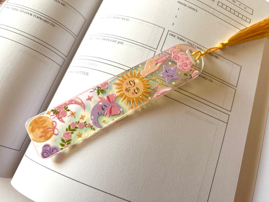 Coquette Celestial Holographic Acrylic Bookmark