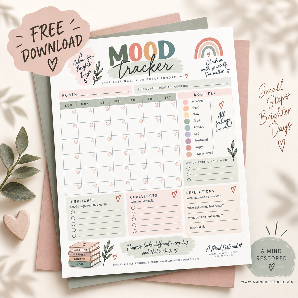 Monthly & Yearly Mood Tracker
