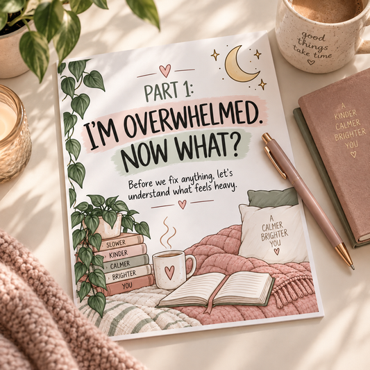 I’m Overwhelmed. Now What? | Printable Overwhelmed Mom Workbook, Mental Load & Burnout Worksheets for Moms