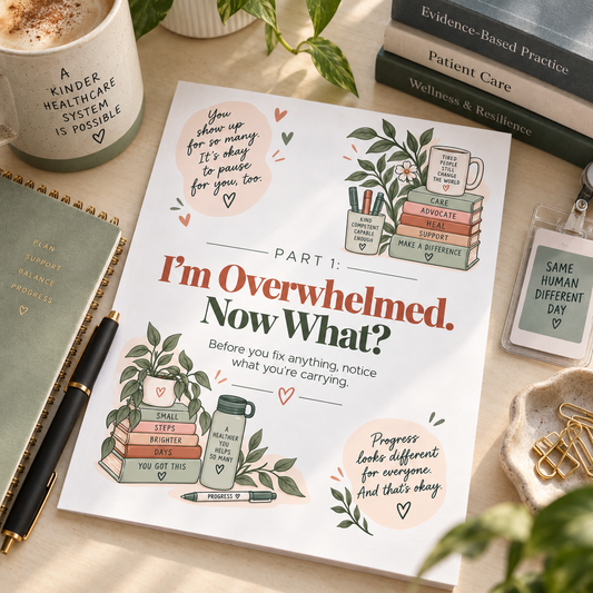 Healthcare Provider Burnout & Overwhelm Workbook | 9 Printable Worksheets