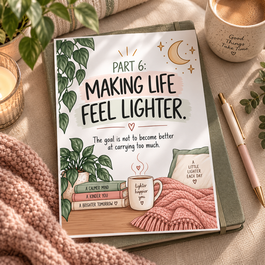 Making Life Feel Lighter Workbook for Overwhelmed Moms | 12 Printable Worksheets for Simple Routines, Mental Load, Burnout & Getting Things Done