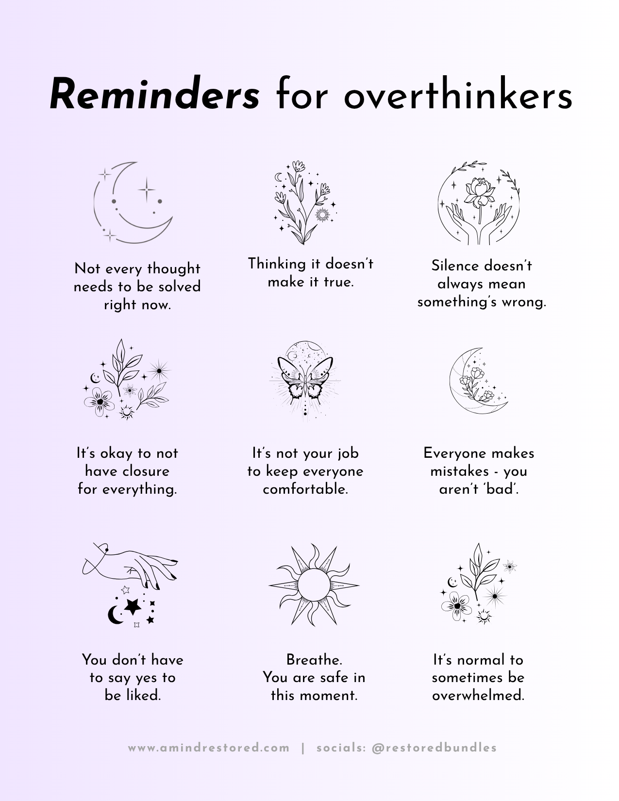 Reminders for Overthinkers