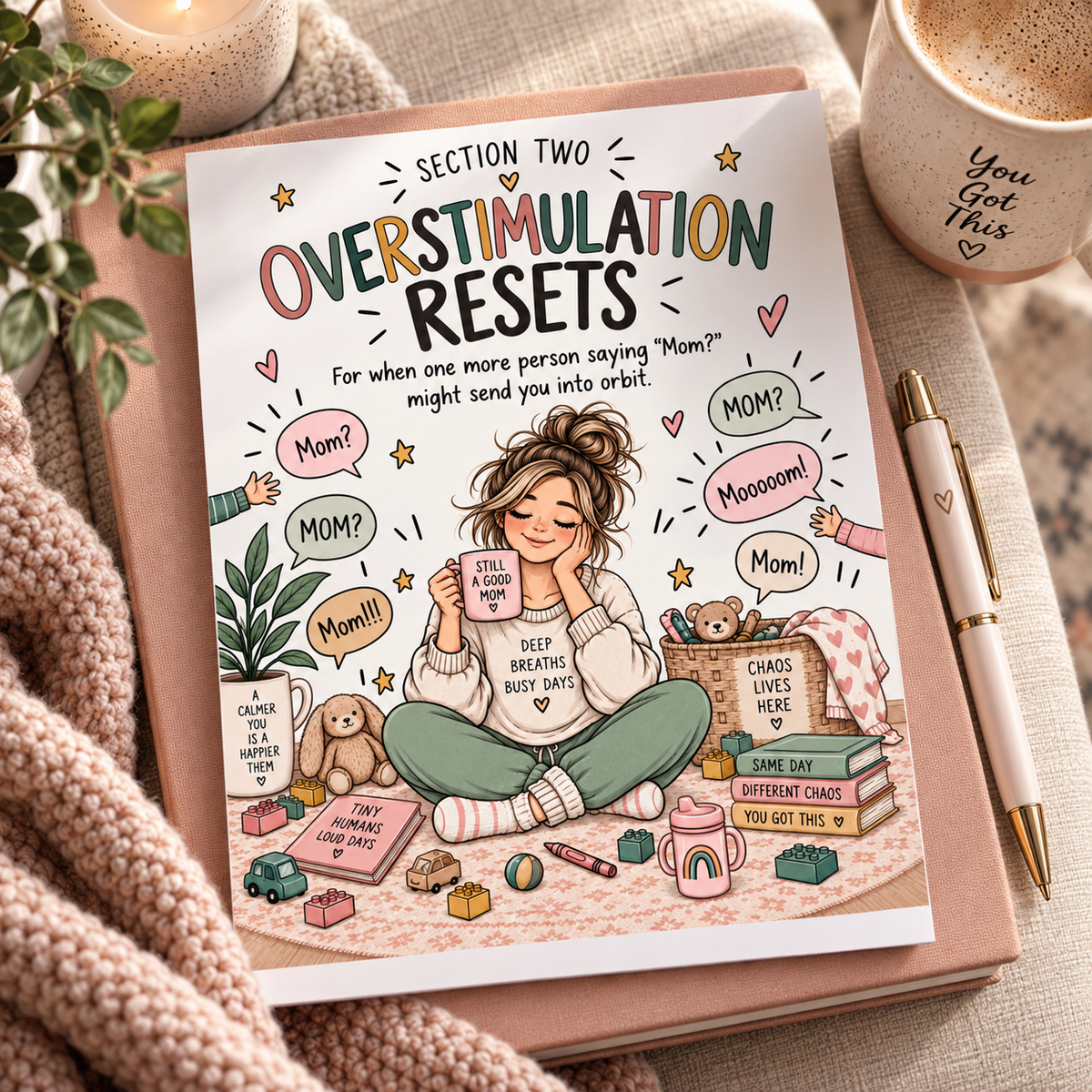 Overstimulation Resets for Moms | 5-Minute Printable Worksheets for Sensory Overload, Touched-Out Moms & Overwhelm