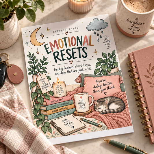 Emotional Resets for Moms | 5-Minute Printable Worksheets for Anxiety, Mom Rage, Big Feelings & Emotional Overwhelm