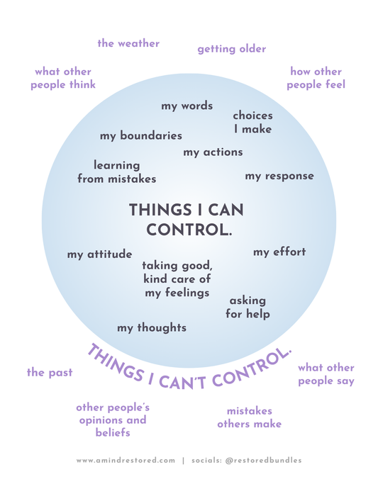Things I can & Can't Control